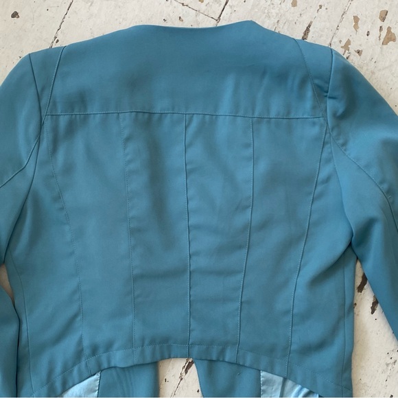 Very J Turquoise Open Waterfall Blazer Jacket - Picture 14 of 14